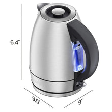 Chefman 1.8 Liter Electric Kettle, 1500W Rapid Water Boiler with Lift-Out Lid – Stainless Steel
