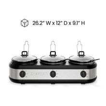 Chefman_Stainless_Steel_Triple_Slow_Cooker_Buffet_Server - Brands For Less USA
