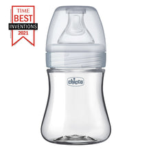 Chicco Duo Hybrid Baby Bottle, Invinci-Glass Inside/Plastic Outside, 5oz - Neutral, New