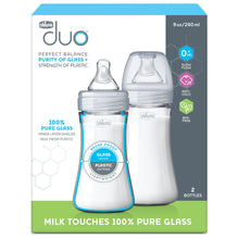 Chicco Duo Hybrid Baby Bottle, Invinci-Glass Inside/Plastic Outside, 9oz, 2-Pack - Neutral, New