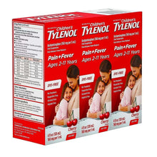 Children's Tylenol Pain + Fever Dye-Free Medicine, Cherry Flavor, 3 x 4 fl oz