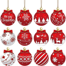 Chmadoxn12PcsWoodChristmasBallsOrnaments-3InchHanging1-_2 - USA Mega Market
