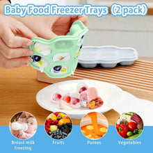 Clackibukvyz Silicone Baby Food Feeder & Freezer Tray Storage Containers, Double as Teething Toys, 2 Pack