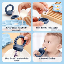 Clackibukvyz Silicone Baby Food Feeder & Freezer Tray Storage Containers, Double as Teething Toys, 2 Pack
