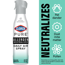 Clorox PURE Allergen Neutralizer Daily Air Spray, Clean Breeze, 8 oz Bottle