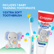 Colgate Baby Toothbrush and Fluoride Free Training Toothpaste Kit, Bubblefruit, 1.75 oz, 3-24 Months
