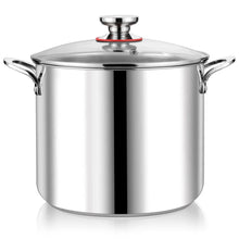 Coliware 12QT Stainless Steel Stock Pot with Glass Lid, 18/10 Food-Grade Material, 3-Ply Bottom, Induction Compatible, Dishwasher Safe