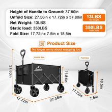 CollapsibleFoldingWagonCart-350LBSUtilityLargeCapacityCartFoldableWagonwithAllTerrainWheels-Groc_6742_2 - USA Mega Market