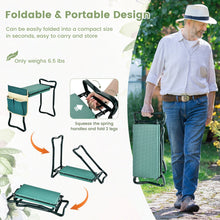 Costway Folding Sturdy Garden Kneeler Gardener Kneeling Pad & Cushion Seat Knee Pad Seat Green
