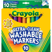 Crayola Ultra-Clean Washable Broad Line Markers, Art Supplies, Back to School Supplies, 10 Ct