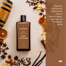 Cremo 2-in-1 Men's Shampoo & Conditioner, Bourbon Vanilla Scent, 16 fl oz