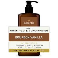 Cremo 2-in-1 Shampoo & Conditioner, Bourbon Vanilla Scent, 32 fl oz