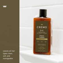 (3 PACK ) Cremo 2 in 1 Men's Shampoo & Conditioner, Fresh Timber Scent, 16 fl oz