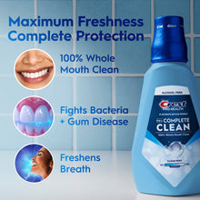 Crest Mouthwash Pro Health Complete Clean, Alcohol Free, Clean Mint, 1 L, 2 Pack