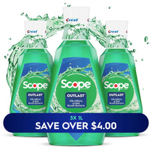 Crest Scope Outlast Mouthwash, Fresh Mint, 33.8 fl. oz., 3 pk.