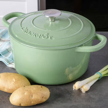 Crock Pot 5Qt Dutch Oven with Lid - Enamel - Cast Iron - Pistachio Green