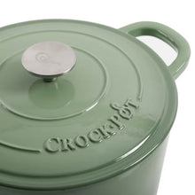 Crock Pot 5Qt Dutch Oven with Lid - Enamel - Cast Iron - Pistachio Green