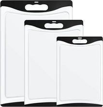 Cutting Boards for Kitchen, Plastic Cutting Board Set of 3, Dishwasher Safe Cutting Boards w/Juice Grooves for Meat, Veggies, Easy Grip Handle, Serveware Accessories
