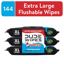 DUDE Wipes Poopsicle, Ice Pop Scented Extra Large Flushable Wipes, 48 Count, Pack of 3 to 5