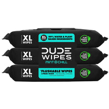 DUDE Flushable Wipes, Extra Large Mint Chill Wet Wipes, 48 Count, 3 Pack (144 Total)