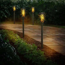 Deck Impressions 15" Solar Flaming Tiki Torch Lights, 12-Pack