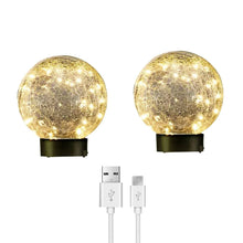 Deck Impressions 6" Solar/USB LED Crackle Glass Globe Lights, Choose Pack