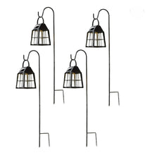 Deck Impressions Farmhouse Solar LED Shepherd's Hook Lanterns, 4-Pack