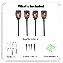 Deck Impressions Hummingbird Solar Tiki with Flame Effect Lights, 4-Pack