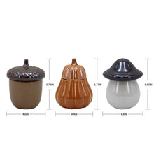 Velas decorativas de cerámica de 10 oz. con diseño de cosecha, paquete de 3. 