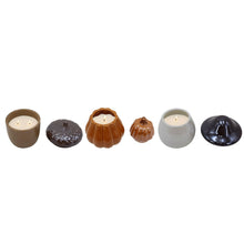 Velas decorativas de cerámica de 10 oz. con diseño de cosecha, paquete de 3. 