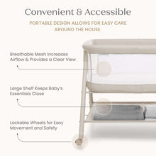 Delta Children Haven AirFlow Bassinet with Breathable Mesh and Wheels, Tan