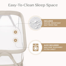 Delta Children Haven AirFlow Bassinet with Breathable Mesh and Wheels, Tan