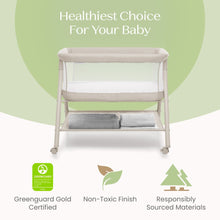 Delta Children Haven AirFlow Bassinet with Breathable Mesh and Wheels, Tan