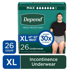 Depend Fresh Protection Incontinence Underwear for Men, Adult Diapers, XL, 26 Count