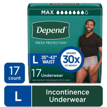 Depend Fresh Protection Incontinence Underwear for Men, Adult Diapers, L, 28 Count