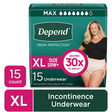 Depend Fresh Protection Incontinence Underwear for Women, Adult Diapers, XL, 26 Count