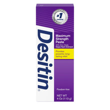 Desitin Maximum Strength Diaper Rash Paste, 40% Zinc Oxide Skin Protectant, 4 oz Tube, Hypoallergenic Baby Barrier Cream