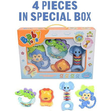 Developing Spatial Awareness Baby Rattles Teethers, Shaker Grab, and Spin Rattles Set | Bluish