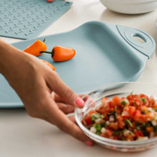 Dexas 2-Pack Over the Sink Strainer and Chop & Scoop Cutting Board, Choose Color