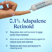 Differin Prescription-Strength Retinoid Acne Treatment Gel for Face with 0.1% Adapalene, Clears & Prevents Acne, Fragrance-Free, 15g Tube   (PACK OF 2 )