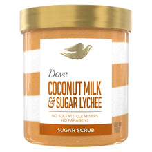 Dove Body Scrub Coconut & Sugar Lychee, 15 oz (2 PACK )
