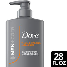 Dove Men+Care Shampoo Builds Hair Strength, Thick & Strong, with Calcium, 28 fl oz