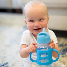 Dr. Brown's Milestones Wide-Neck Sippy Straw Bottle, 100% Silicone Handles, 9oz/270ml, 6m+
