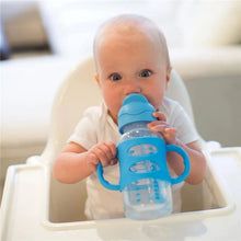 Dr. Brown's Milestones Wide-Neck Sippy Straw Bottle, 100% Silicone Handles, 9oz/270ml, 6m+