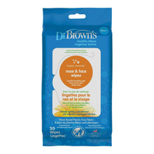 Dr. Brown's Nose and Face Healthy Wipes, Safe Cleaning and Moisturizing for Babies and Toddlers, Hypoallergenic for Sensitive Skin, 30 Count, 1-Pack