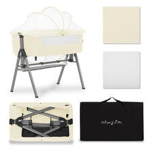 Dream On Me Lotus Bassinet and Bedside Sleeper in Ivory, Lightweight, Carry Bag Included