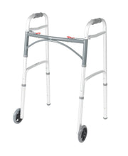 Drive Medical Deluxe Two Button Folding Walker with Wheels