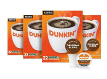 Dunkin' Original Blend Coffee, Medium Roast, K-Cup Pods, 22 Count Boxes, Pk of 4