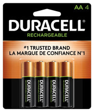 Duracell DX1500B4N Rechargeable Staycharged Nimh Batteries, Aa, 4/Pack