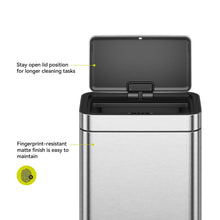 EKO Matte Stainless Steel Motion Sensor Kitchen Trash Can 13.2 Gallon